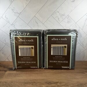 Allen + Roth  52" X 84" Coal Back Tab Lined Curtain Panels Set of 2 NEW #0569010